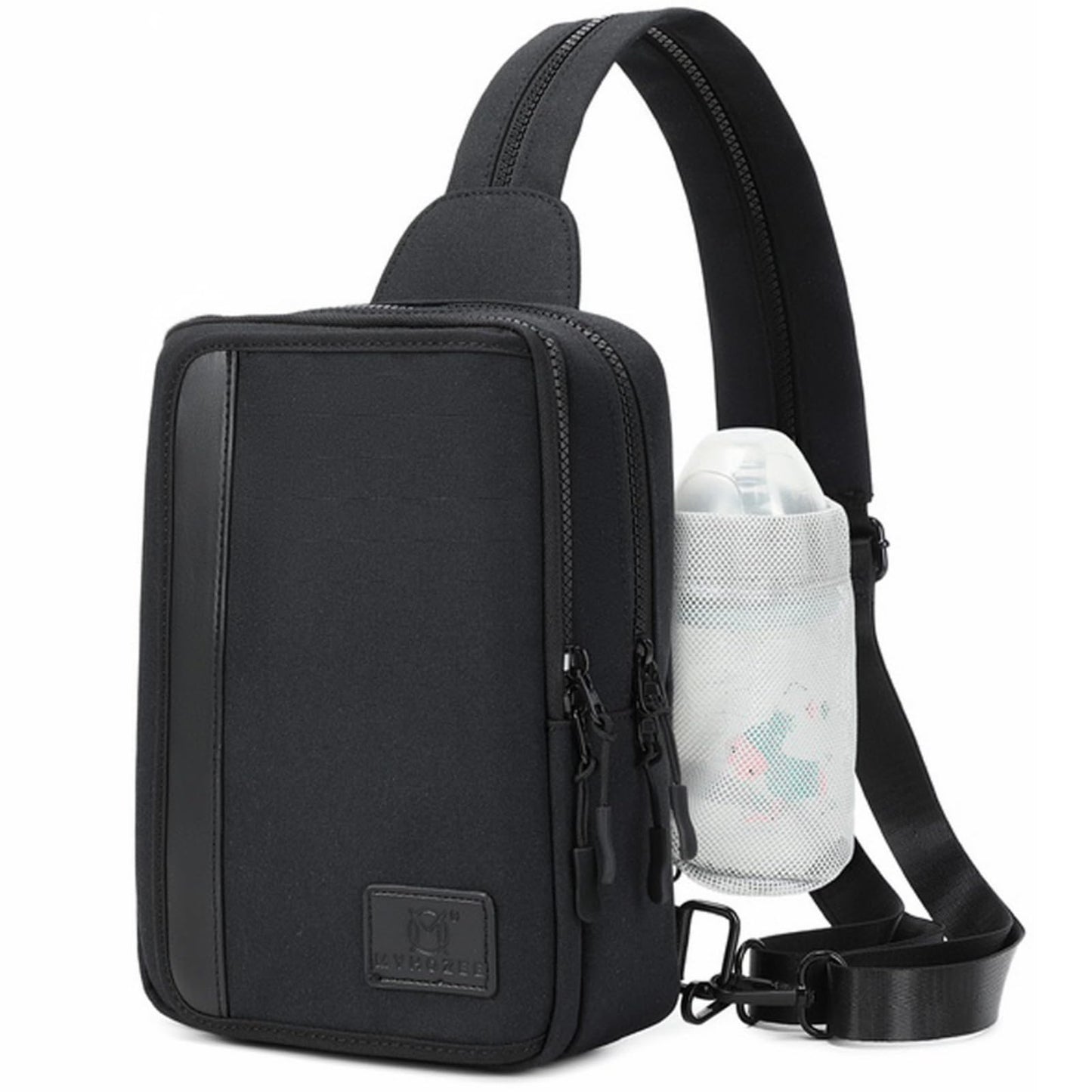 MYHOZEE Sling Bag Crossbody Backpack Purse - 2 in 1 Nylon Cross Body Bag Diaper with Wipes Pouch, Water Bottle Pocket