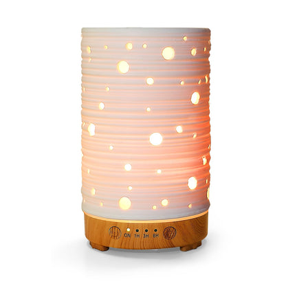 Essential Oil Diffuser Hand Blown Glass Aromatherapy Diffuser - Ultrasonic Cool Mist Scent Aroma Diffuser, Whisper Quiet with Auto Shut-Off, Timer Setting &7 Colors Night Light for Home