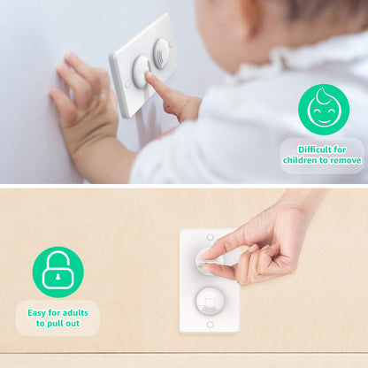 Mom's Choice Gold Awards Winner - Outlet Covers with Hidden Pull Handle Baby Proofing Plug Covers (45 Pack) 3-Prong Child Safety Socket Covers Electrical Outlet Protectors Kid Proof Outlet Cap