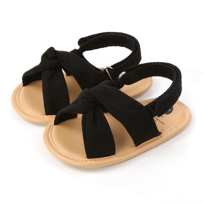 SOFMUO Baby Girls Sandals Premium Soft Sole Infant Indoor Flat Newborn Slippers Lightweight Comfort Toddler Summer Princess Dress Shoes