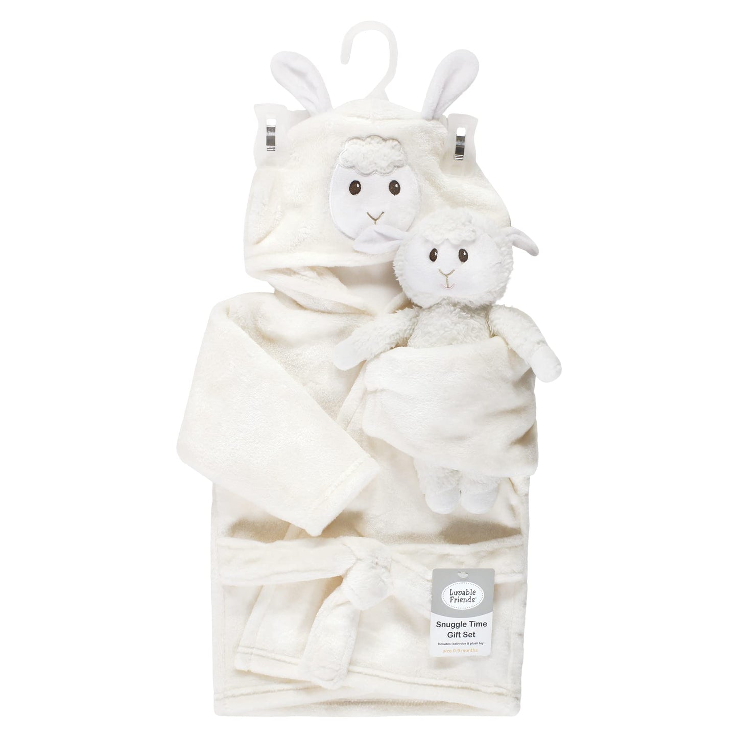 Luvable Friends Unisex Baby Plush Bathrobe and Toy Set
