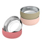 Bella's Friends Stainless Steel Baby Bowls with Silicone Sleeve 3 Pack, 4.3” for Toddlers Kids Feeding, Non-Slip, Non-Toxic, Mess-Free, Dishwasher Safe, Fit High Chair Size, Rose green Khaki