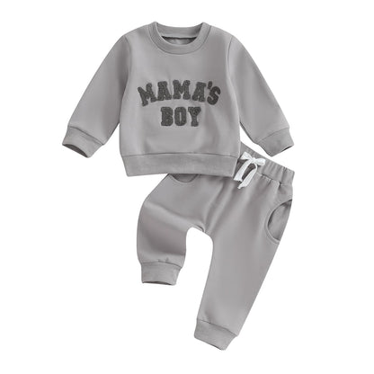 Toddler Baby Mama's Boy Clothes Long Sleeve Sweatshirts Jogger Pant Newborn Boys 2 Piece Outfits Fall Winter