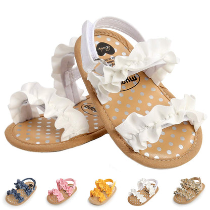 Ohwawadi Baby Boys Girls Sandals Soft Sole Summer Infant Wedding Dress Flat Shoes Beach Sandal Newborn Crib Shoes First Walkers