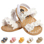 Ohwawadi Baby Boys Girls Sandals Soft Sole Summer Infant Wedding Dress Flat Shoes Beach Sandal Newborn Crib Shoes First Walkers