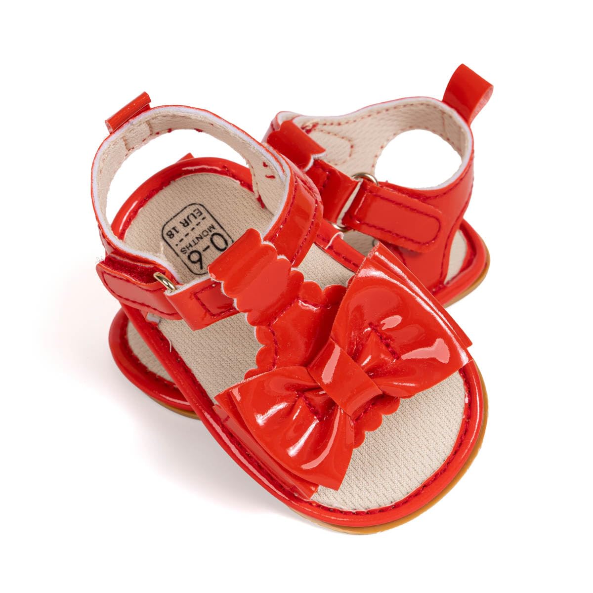 Meckior Baby Toddler Infant Girls PU Leather Soft Open Toe Summer Sandals Flower Princess Flat Shoes