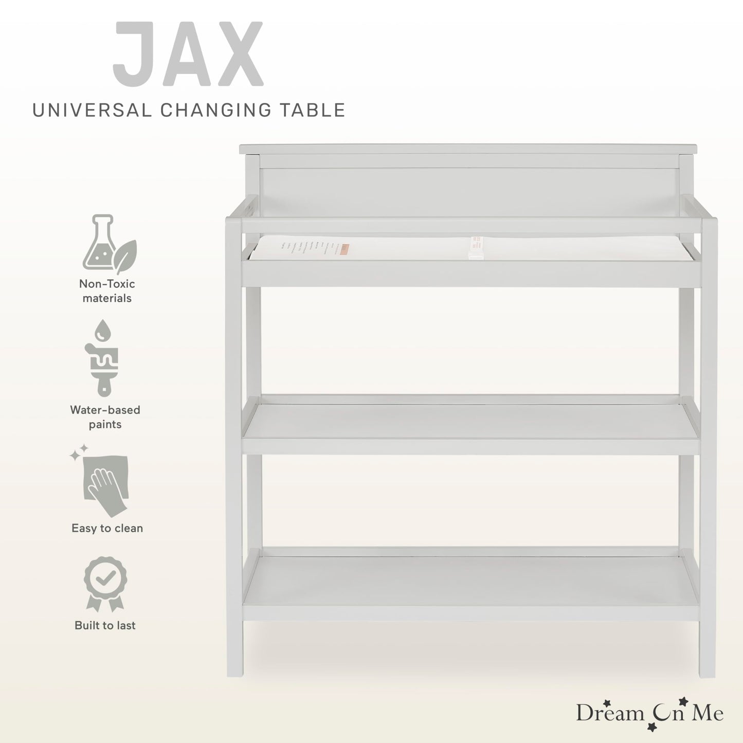 Dream On Me Jax Universal Changing Table, Blush Pink , 34x20x40 Inch (Pack of 1)