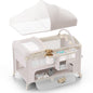 4 in 1 Baby Bassinet, Pack and Play, Bedside Crib Sleeper, Diaper Changer - Comes with Mattress, Mosquito Net，Bottom Storage and Toy Bar for Newborn to Toddles