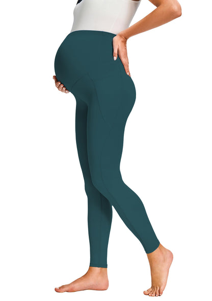 JOYSPELS Smooth Feeling Maternity Leggings Over The Belly with Pockets Workout Pregnancy Leggings