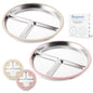Stainless Steel Baby Plate with Suction, 9” Divided Toddler Plates with Removable Silicone Sleeves for Kids, Non-Toxic Non-Slip Unbreakable Dishwasher Safe Dinnerware Set of 2, Pink & Beige