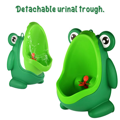 Cute Frog Potty Training Urinal for Boys with Funny Aiming Target - Coffee