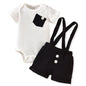 Unutiylo Baby Boy Outfits 0-12 Months Short Sleeve Romper Suspenders Pants Spring Summer clothes