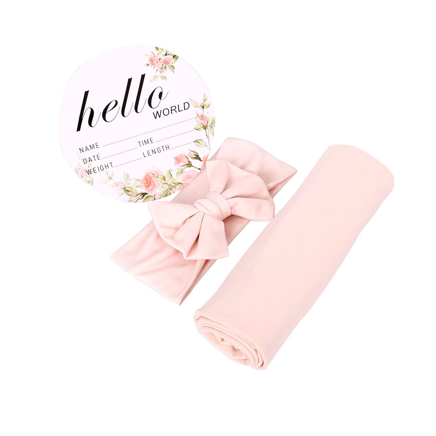 Galabloomer Newborn Receiving Blanket Headband Set Baby Flower Swaddle (vintage flower)