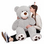 MorisMos Smile Giant Teddy Bear, 51inch Large Stuffed Bears with Big Footprints, Big Stuffed Animals Cuddly Plush Gifts for Girlfriends, Boyfriend, Dark Brown