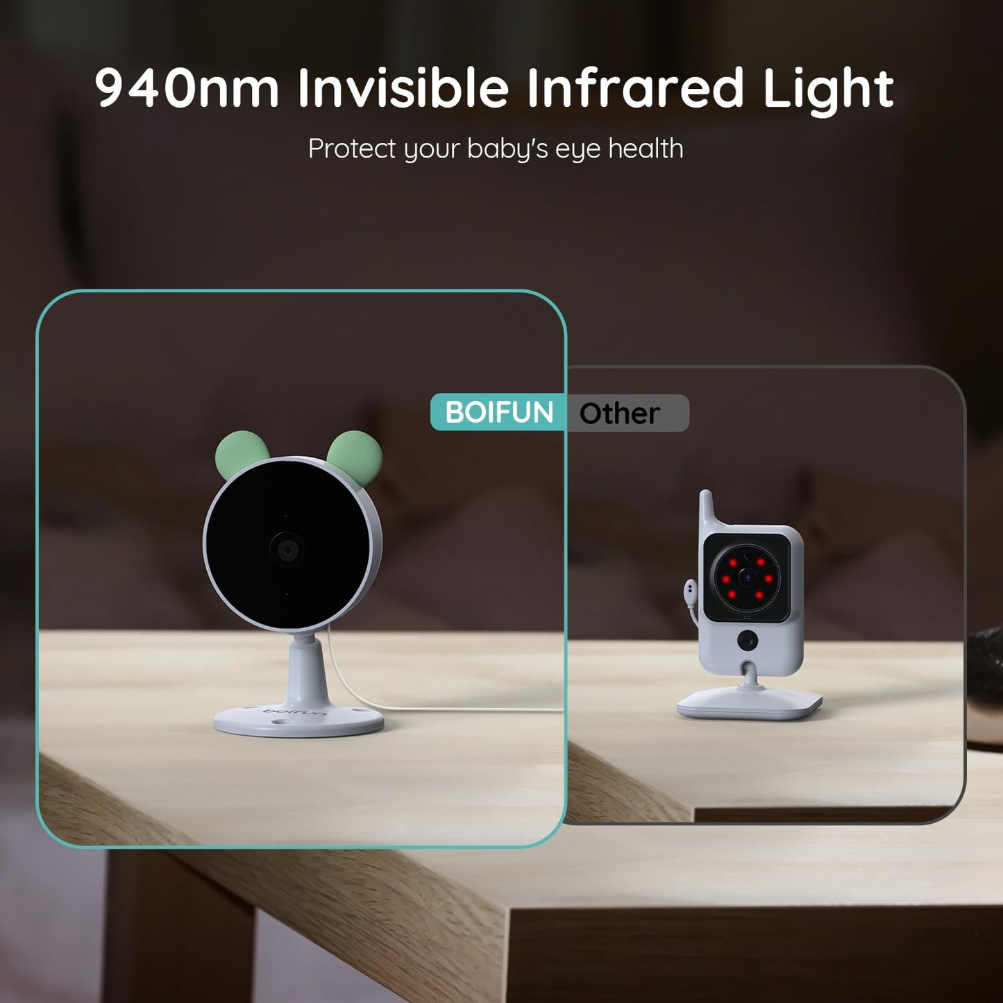 BOIFUN Split Screen Video Baby Monitor WiFi, 2 Cameras, Smartphone APP Control & LCD Monitor, AI Motion & Sound Detection, 4.3'' 4X Zoom, 1080P Smart (Monitor para Bebe), Area Alarm, Video Recording
