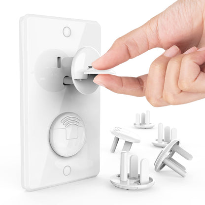 Mom's Choice Gold Awards Winner - Outlet Covers with Hidden Pull Handle Baby Proofing Plug Covers (45 Pack) 3-Prong Child Safety Socket Covers Electrical Outlet Protectors Kid Proof Outlet Cap