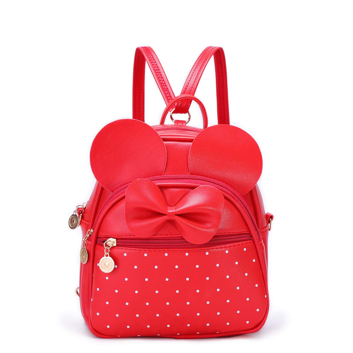 KL928 Girls Bowknot Polka Dot Cute Mini Backpack Small Daypacks Convertible Shoulder Bag Purse for Women