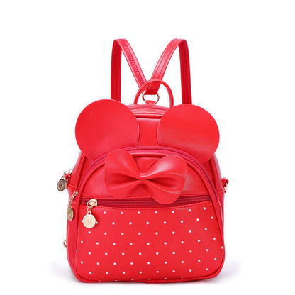 KL928 Girls Bowknot Polka Dot Cute Mini Backpack Small Daypacks Convertible Shoulder Bag Purse for Women