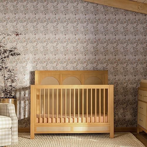 Namesake Eloise 4-in-1 Convertible Crib in French Sage Performance Sand Eco-Weave, GREENGUARD Gold Certified