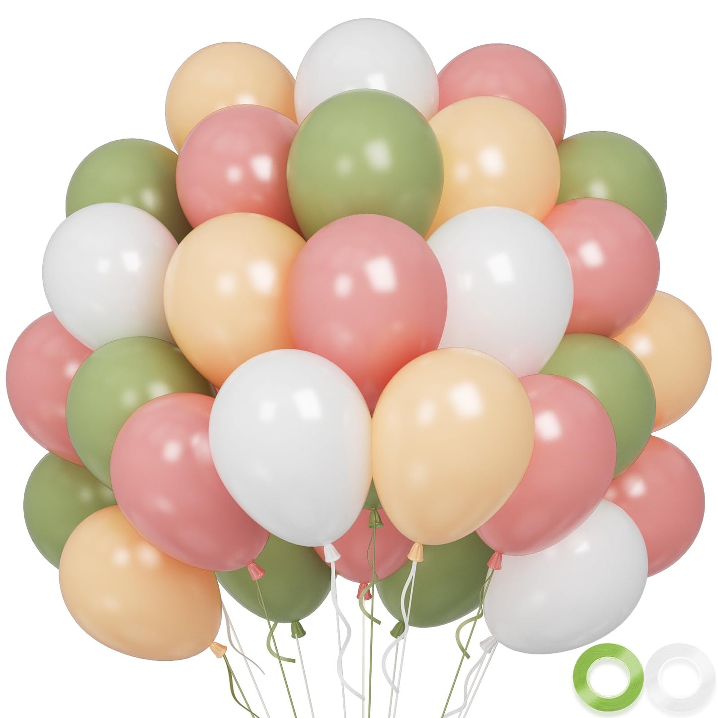 Beige Balloons, 60 PCS 12 Inch Cream Nude Sand White Clear Latex Birthday Balloons for Birthday Baby Shower Wedding Party Decorations