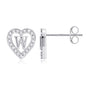 Anoup Heart Initial Stud Earrings - Gifts for Girls, Sterling Silver Post 14K Gold Plated All Over Hypoallergenic | CZ Simulated Diamond Stud Earrings | Birthday Gifts for Kids Toddlers Daughter