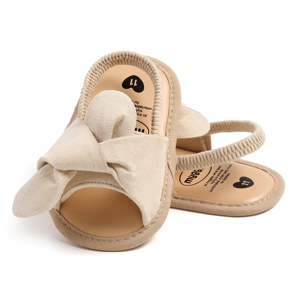 Ohwawadi Baby Boys Girls Sandals Soft Sole Summer Infant Wedding Dress Flat Shoes Beach Sandal Newborn Crib Shoes First Walkers