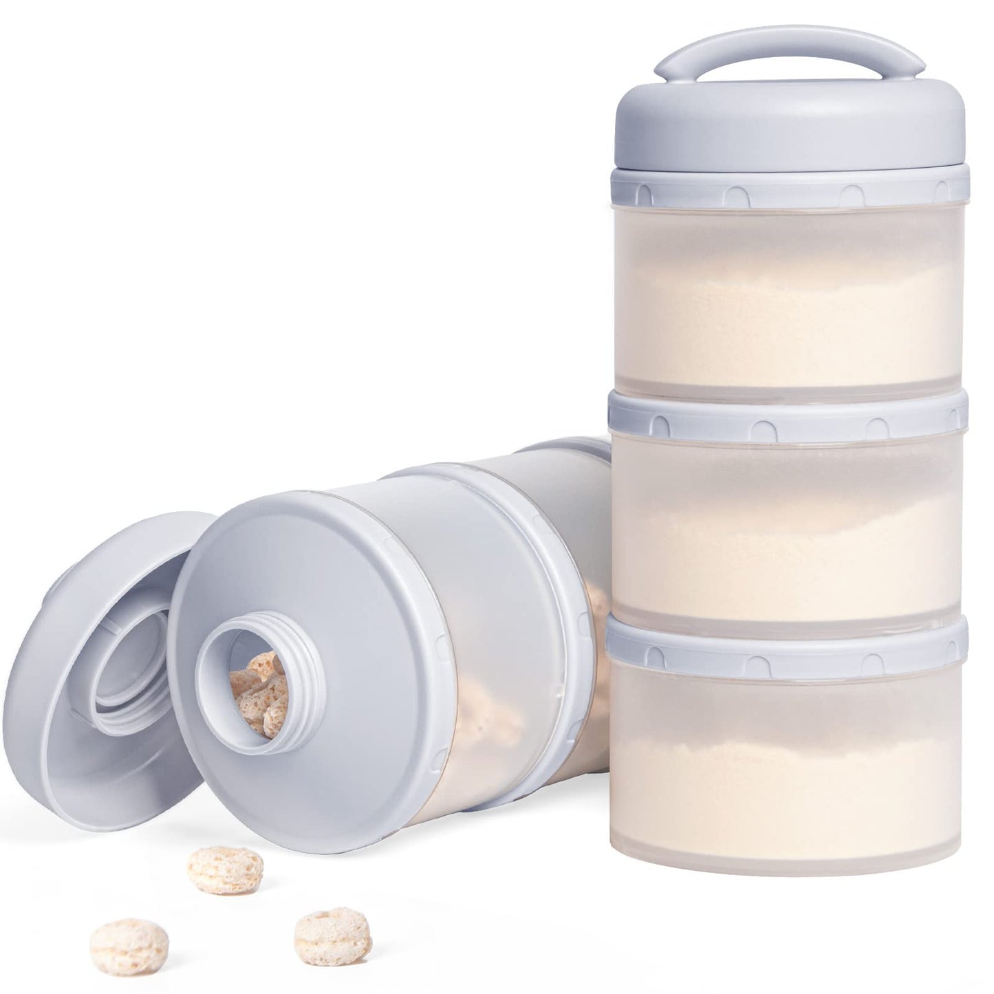 Termichy Stackable Formula Dispenser Portable Milk Powder Container, 2 Pack, Mint
