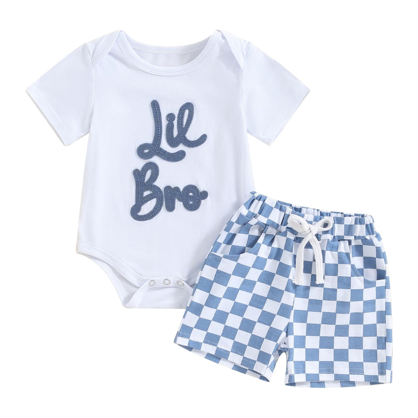 Toddler Baby Boy Summer Clothes Letter Short Sleeve T Shirt/Romper Casual Shorts Set Brother Matching Outfits