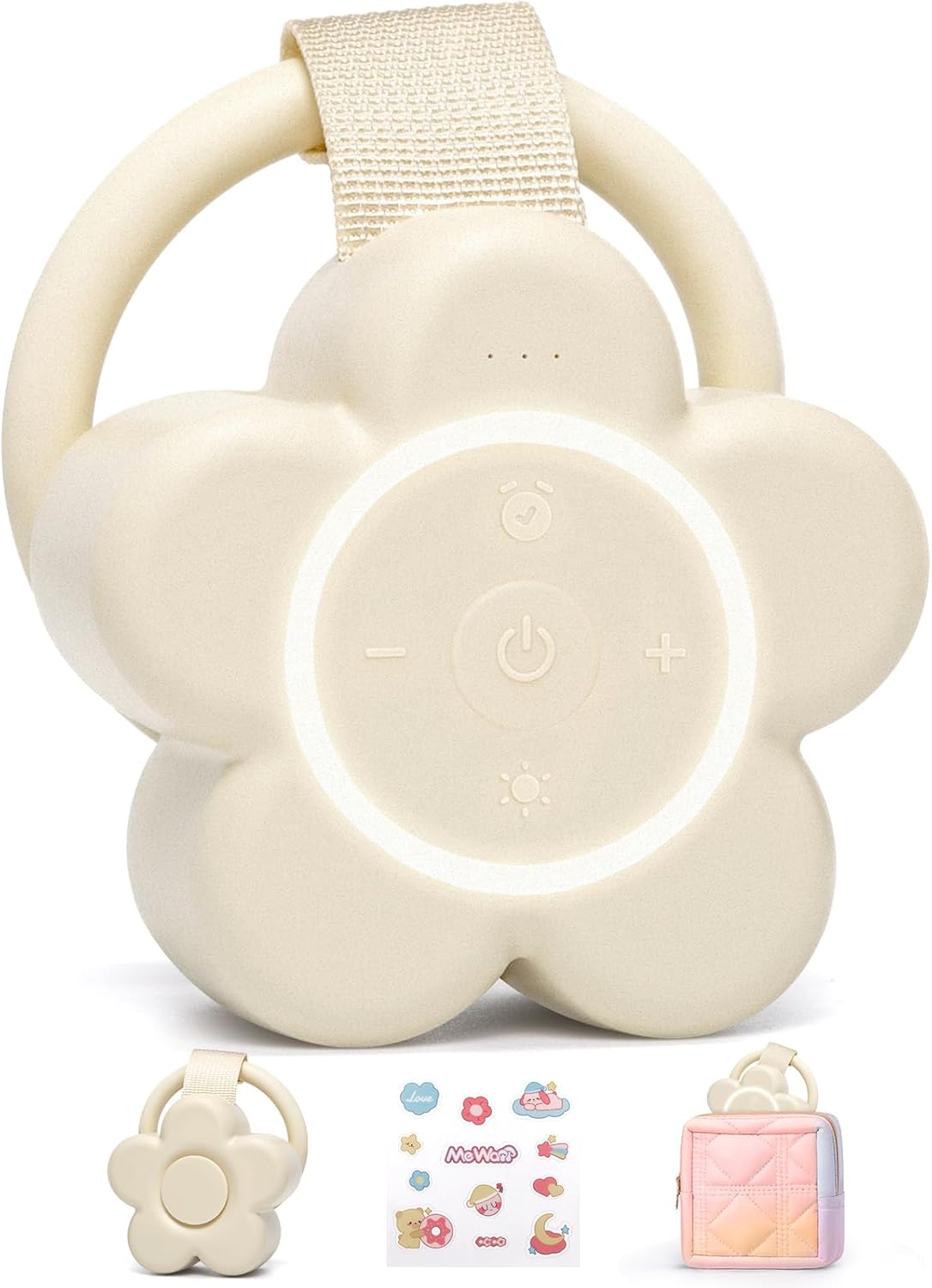 Portable White Noise Machine Baby Newborn Essentials & Adults - 25 Soothing Sounds | Rechargeable Travel Sound Machine Baby with Night Light | Timer & Volume Control | Nursery, Home, Sleep Aid