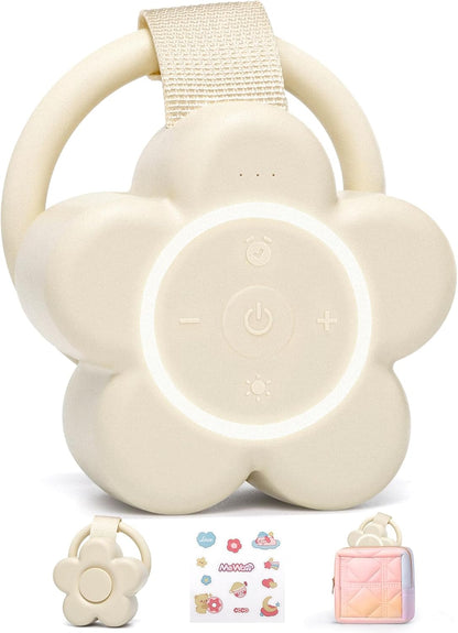 Portable White Noise Machine Baby Newborn Essentials & Adults - 25 Soothing Sounds | Rechargeable Travel Sound Machine Baby with Night Light | Timer & Volume Control | Nursery, Home, Sleep Aid