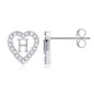 Anoup Heart Initial Stud Earrings - Gifts for Girls, Sterling Silver Post 14K Gold Plated All Over Hypoallergenic | CZ Simulated Diamond Stud Earrings | Birthday Gifts for Kids Toddlers Daughter