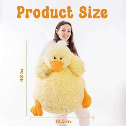 43" Giant Duck Stuffed Animals, Large Stuffed Duck Plush Toys, Big Plush Stuffed Animal, Soft Jumbo Stuffed Animals Gifts for Kids Adults on Birthday Children's Day Christmas or Any Festivals