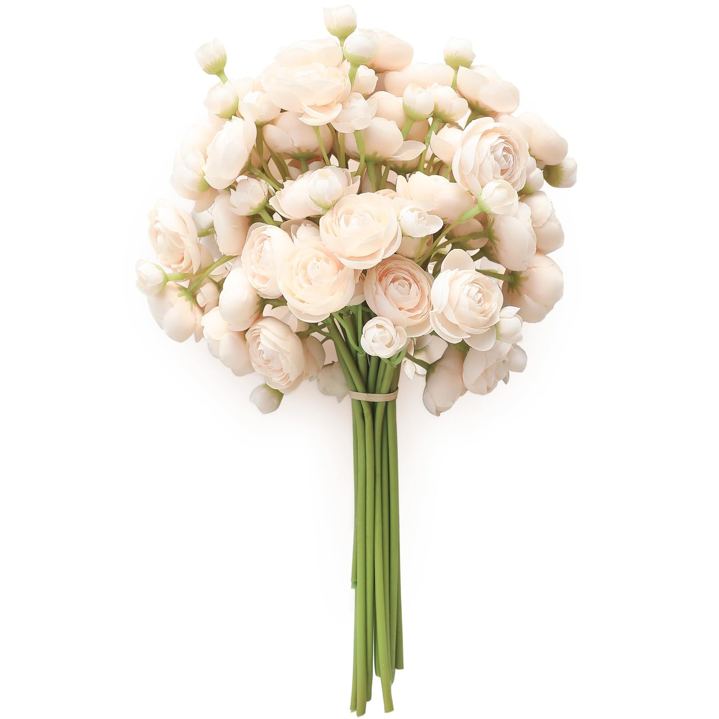 Floroom Ranunculus Artificial Flowers 18 Pcs Blush Faux Silk Mini Ranunculus Bulk Fake Wedding Filler Flowers for DIY Pink Bouquets, Centerpieces, Bridal Shower Decorations & Arrangements