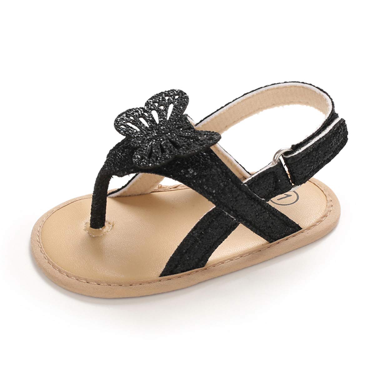 COSANKIM Infant Baby Girls Summer Sandals with Flower Soft Sole Newborn Toddler First Walker Crib Dress Shoes
