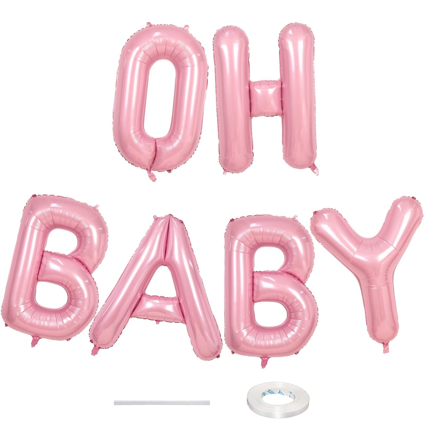 40 Inch Beige OH BABY Balloon for Baby Shower, Large Cream White Oh Baby Balloons Letters with Ribbon, Neutral Ivory Alphabet Oh Baby Balloon Banner Sign for Gender Reveal Backdrop Party Decorations