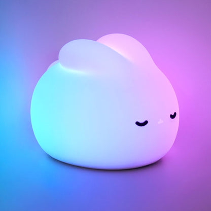 Nursery Night Light, RGB Bunny with 7 Colors & 3 Dim Levels, Rechargeable Silicone, Room Decor & Kids Gift
