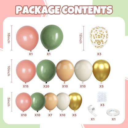 Ivory White Balloon Arch Kit,Boho Balloon Garland with Pastel Orange Cream Beige Champagne Gold White Sand Balloons for Neutral Baby Shower Wedding Boho Bridal Party Decorations