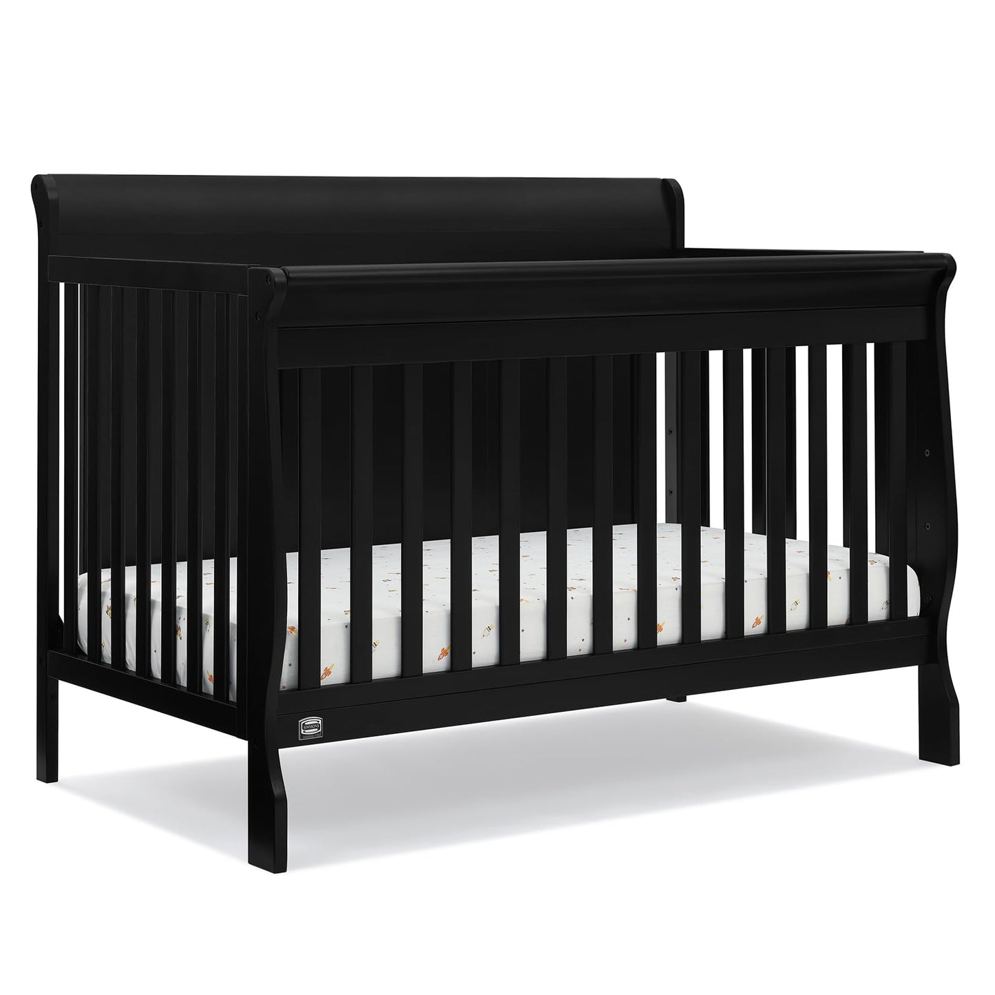 Delta Children Simmons Kids Carter 6-in-1 Convertible Crib - Greenguard Gold Certified, Black Ebony