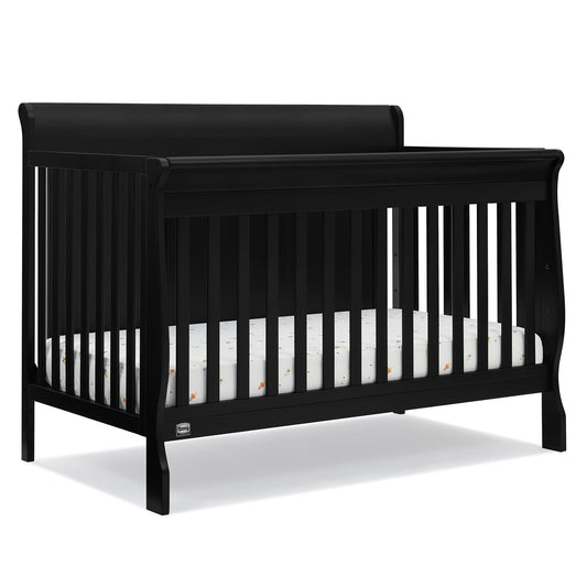 Delta Children Simmons Kids Carter 6-in-1 Convertible Crib - Greenguard Gold Certified, Black Ebony