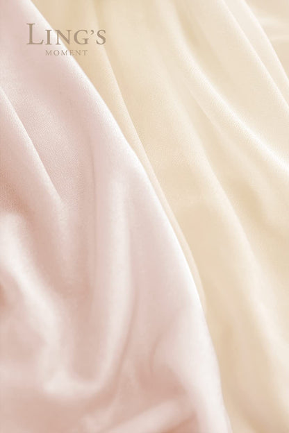 Ling's Moment Sheer Chiffon Table Cloth & Runner Set for 3x4ft Rectangle Table Decor in Dusty Rose & Blush for Wedding Reception and Parties
