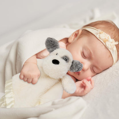 Bear Security Blanket Soft Baby Lovey Fluffy Blanket Unisex Lovie Snuggle Toy Baby Bear Stuffed Gift for Newborn, Boys and Girls, 13.5 Inch