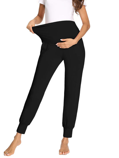 fitglam Women's Maternity Pants Over Belly Lounge Pajamas Clothes Pregnancy Must Haves Joggers with Pockets
