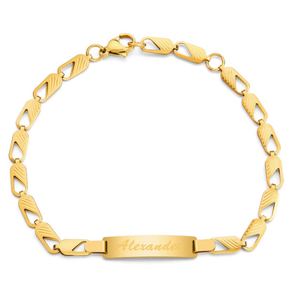 Tina&Co Personalized Baby Name Bracelet Customized 18K Gold Plated for NewBorn to Children Girl Boy Birthday Baby Shower Gift Personalized Gift 2313B (Style 1)