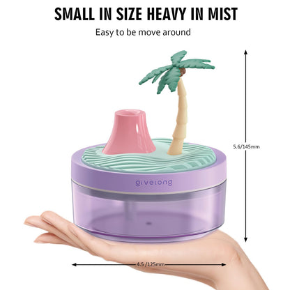 Mini Portable Desktop Humidifiers for Bedroom,Small Humidifier with Cherry Tree,Quiet,Cool Mist, Auto Off,7 Colors Night Light,320ml Air Humidifier Home Office Travel(PINK)