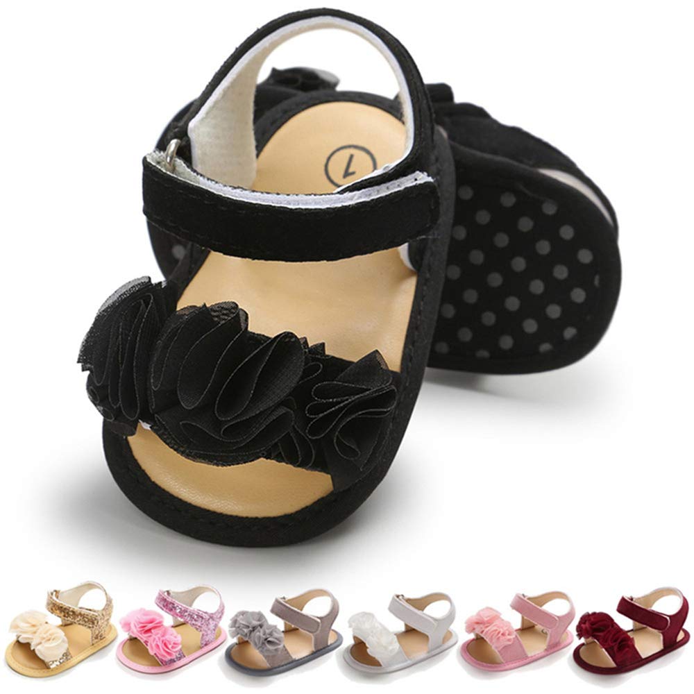 LAFEGEN Infant Baby Girls Summer Sandals Newborn Toddler First Walker Crib Dress Shoes