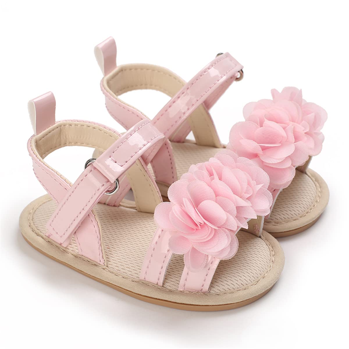 COSANKIM Baby Girl Sandals Rubber Sole Summer Outdoor Infant First Walker Crib Dress Shoes Baby Sandals