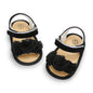 GDSDYM Infant Baby Girls Summer Sandals with Flower Bowknot Soft Sole Wedding Dress Flats Newborn First Walkers Crib Dress Shoes