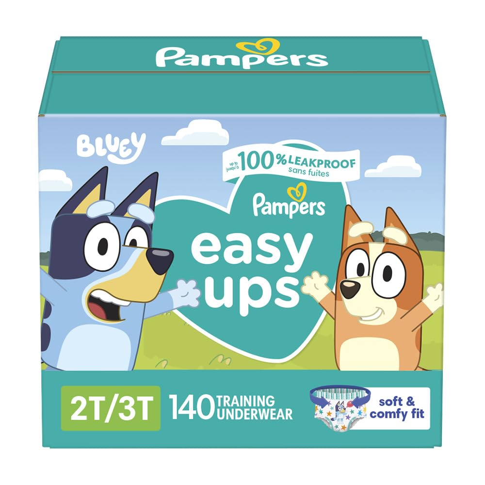 Pampers Training Pants - Easy Ups Boys & Girls Bluey - Size 4T-5T, 104 Count, Children's Potty Underwear (Packaging May Vary)