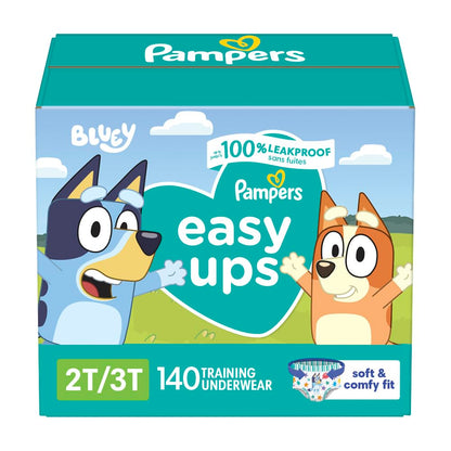 Pampers Training Pants - Easy Ups Boys & Girls Bluey - Size 4T-5T, 104 Count, Children's Potty Underwear (Packaging May Vary)