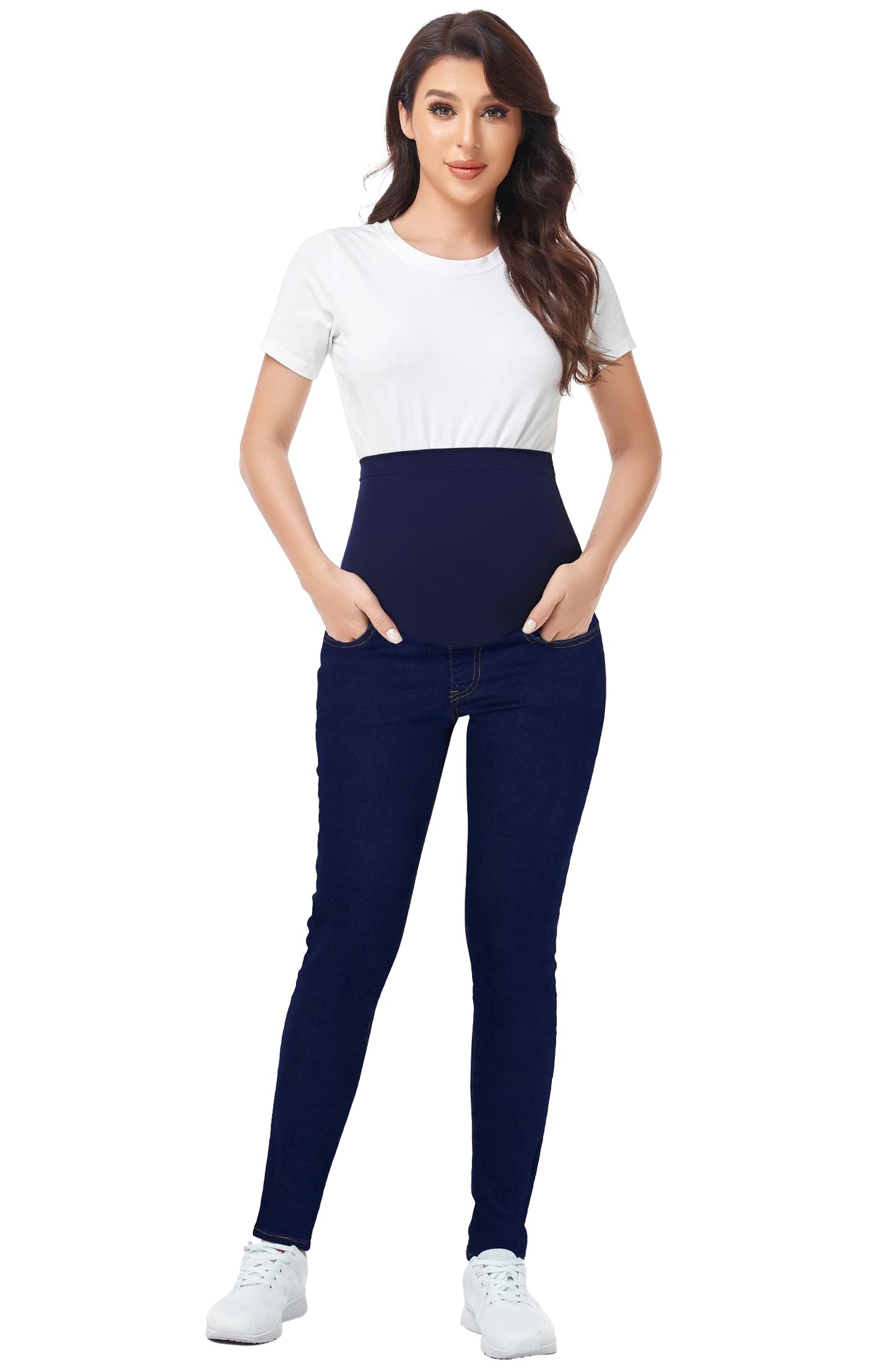 PACBREEZE Women's Maternity Jeans Over Belly Skinny Stretchy Denim Pants Comfy Slim Pregnancy Pants